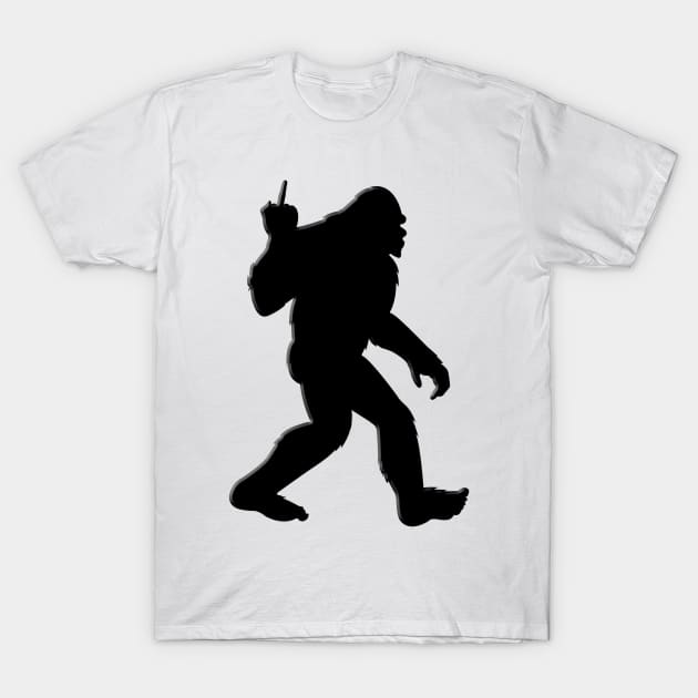 Bigfoot Middle Finger T-Shirt by  The best hard hat stickers 